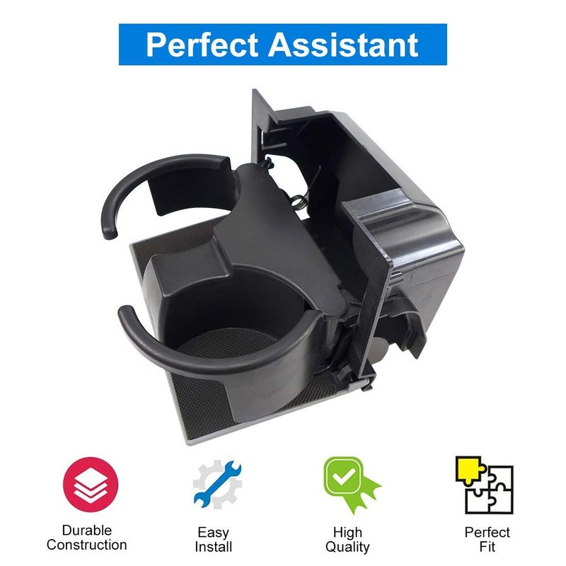 YUANTUO Rear Center Console Cup Holder Fits for Nissan Frontier Xterra Pathfinder 2005-2019 OE Replacement 96965-ZS00A, 96965-ZP00C, 96965-ZP00D- Rear Seat Center Console Cup Holder Insert(Black+ Light Gray) - Image 3